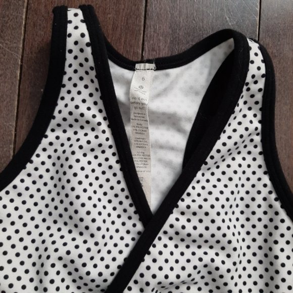 Lululemon Origami Deep V Tank Polka Dot Size 6 - Picture 2 of 5
